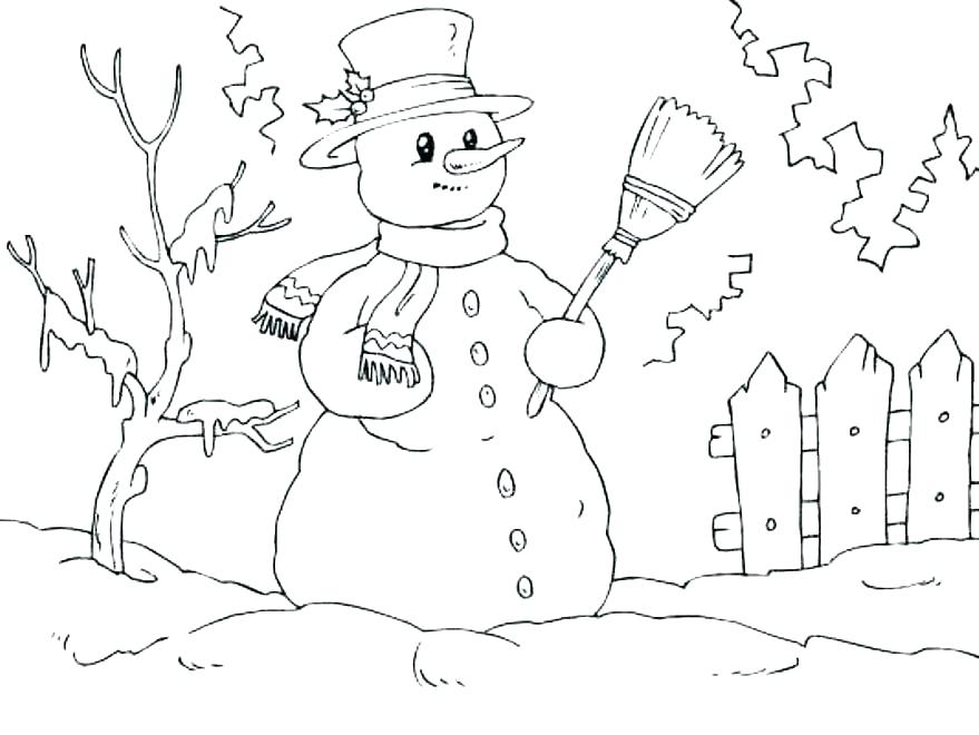 879x660 Coloring Page Snowman