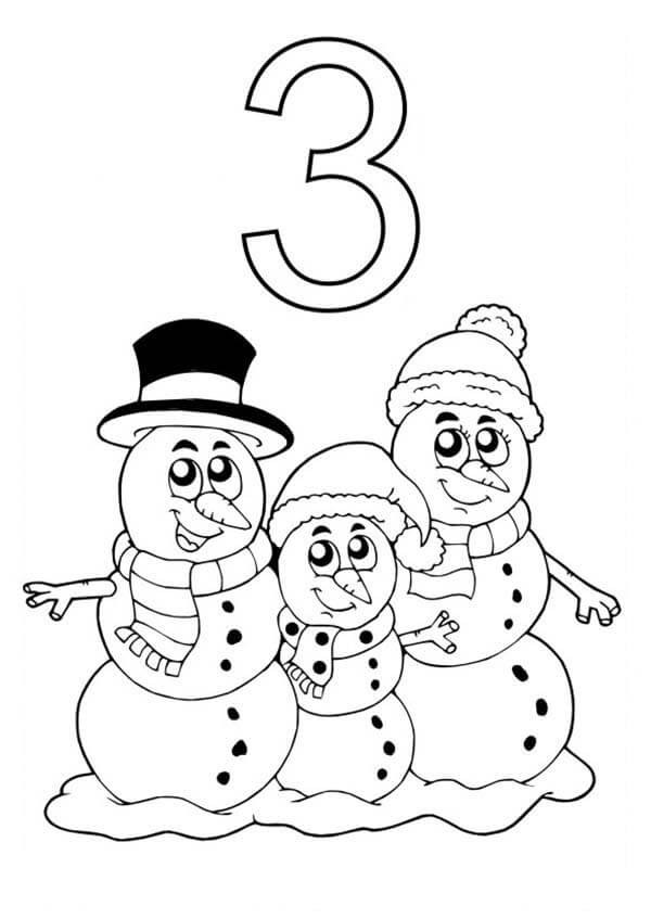Snowmen At Night Coloring Pages