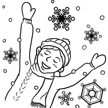 360x360 Printable Winter Coloring Pages Snow Falls, Snow And Winter
