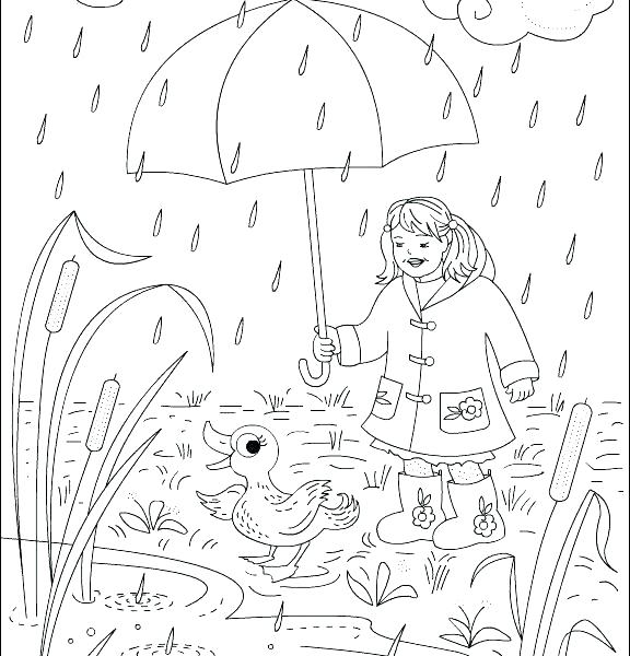 576x600 Rain Coloring Sheet Rain Coloring Sheet Snowy Day Coloring Page