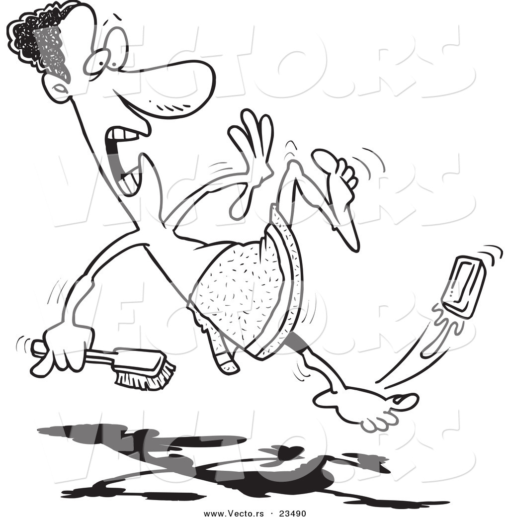 1024x1044 Cartoon Vector Of Cartoon Black Man Slipping On Soap
