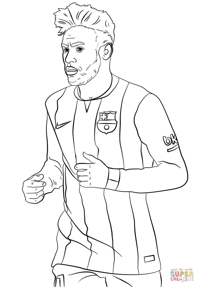 824x1186 Neymar Coloring Page Soccer Pages Messi