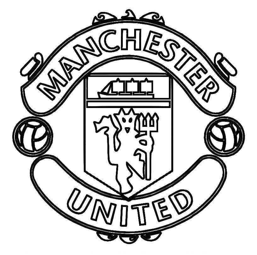 816x812 Football Pictures To Colour Print Manchester United Logo Soccer