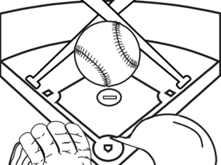440x330 38 Baseball Field Coloring Page, Baseball Coloring Pages