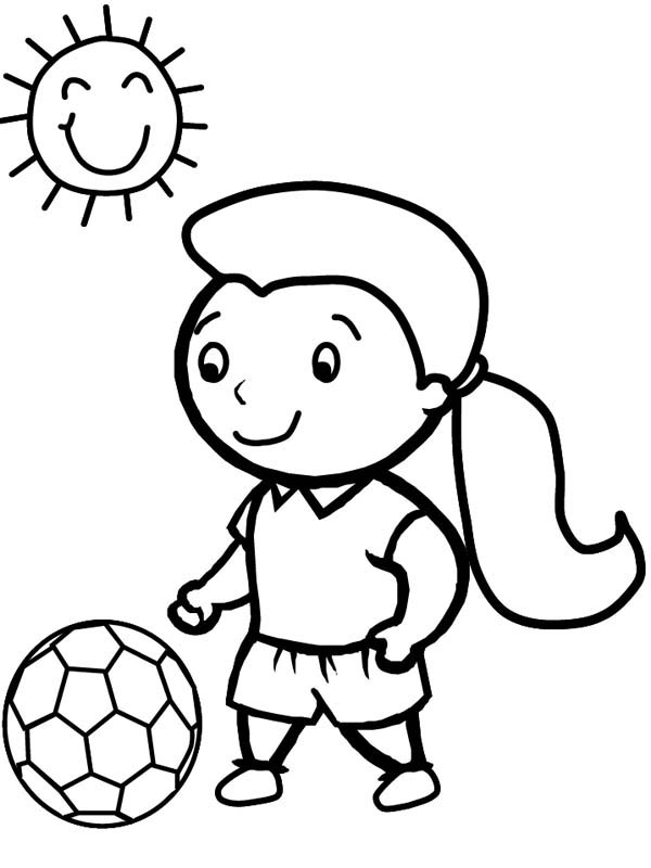 Soccer Girl Coloring Page