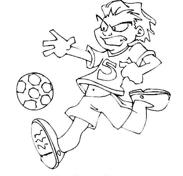 600x576 A Soccer Player Dribble The Ball Fiercely Coloring Page