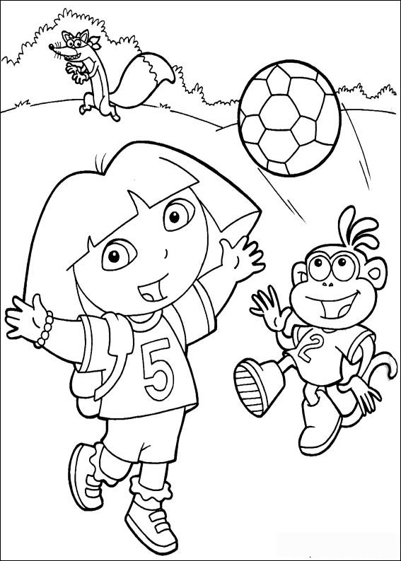 567x794 Dora Soccer Team Coloring Pages Printable For Snazzy Print Paint