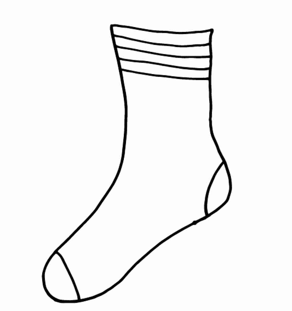 962x1024 Sock Coloring Page Babsmartin Com Inside Socks Olegratiy