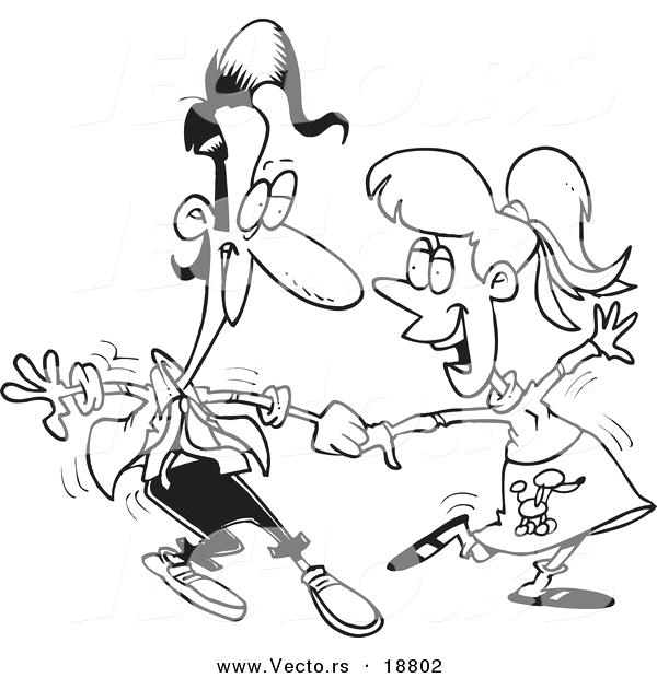 600x620 Hop Coloring Pages Vector Of A Cartoon Styled Couple Dancing
