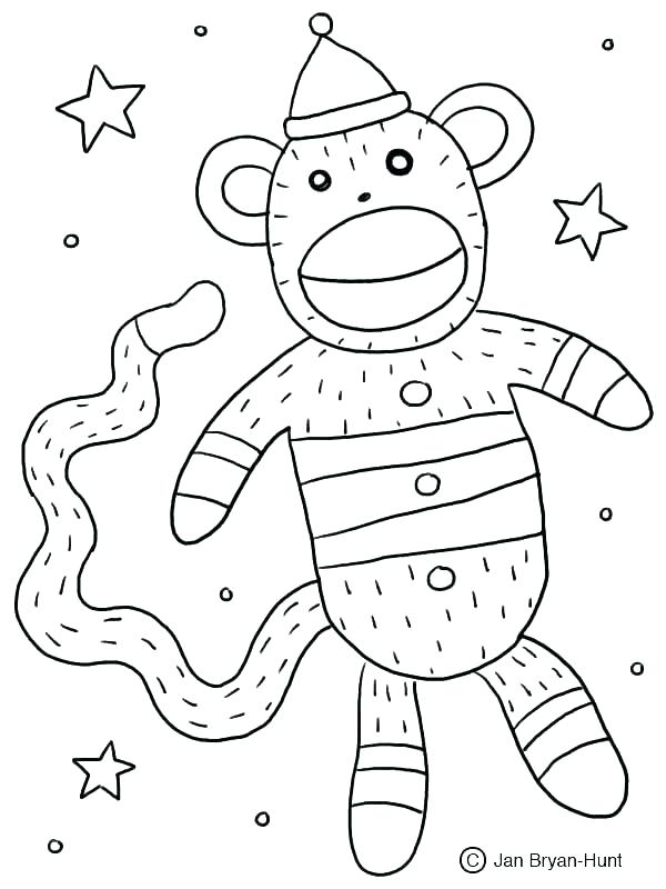 600x800 Sock Coloring Page Sock Monkey Coloring Pages Sock Monkey Coloring