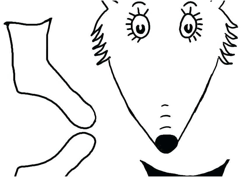 827x609 Sock Coloring Page