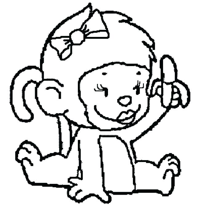 650x670 Monkey Coloring Pages Monkey Sock Monkey Coloring Pages Free Www