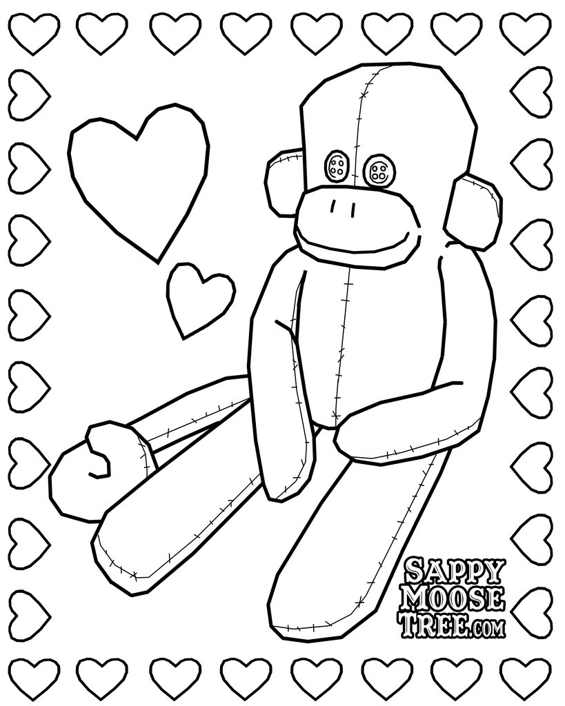 819x1024 Sock Monkey Coloring Pages Acpra