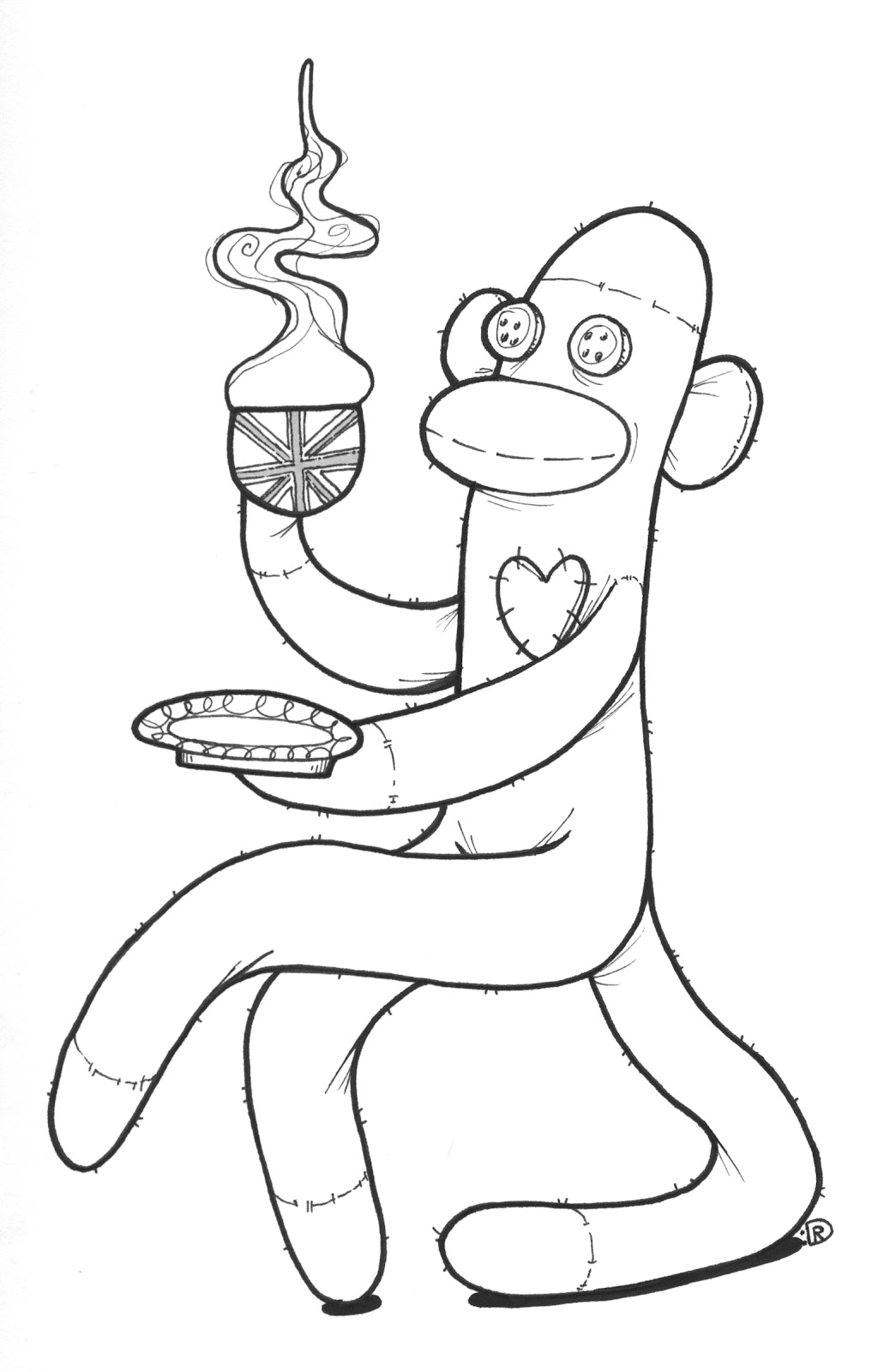 1038x1600 Sock Monkey Coloring Pages Bestofcoloring Com