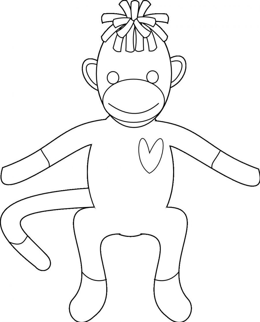 900x1114 Sock Monkey Coloring Pages For Kids