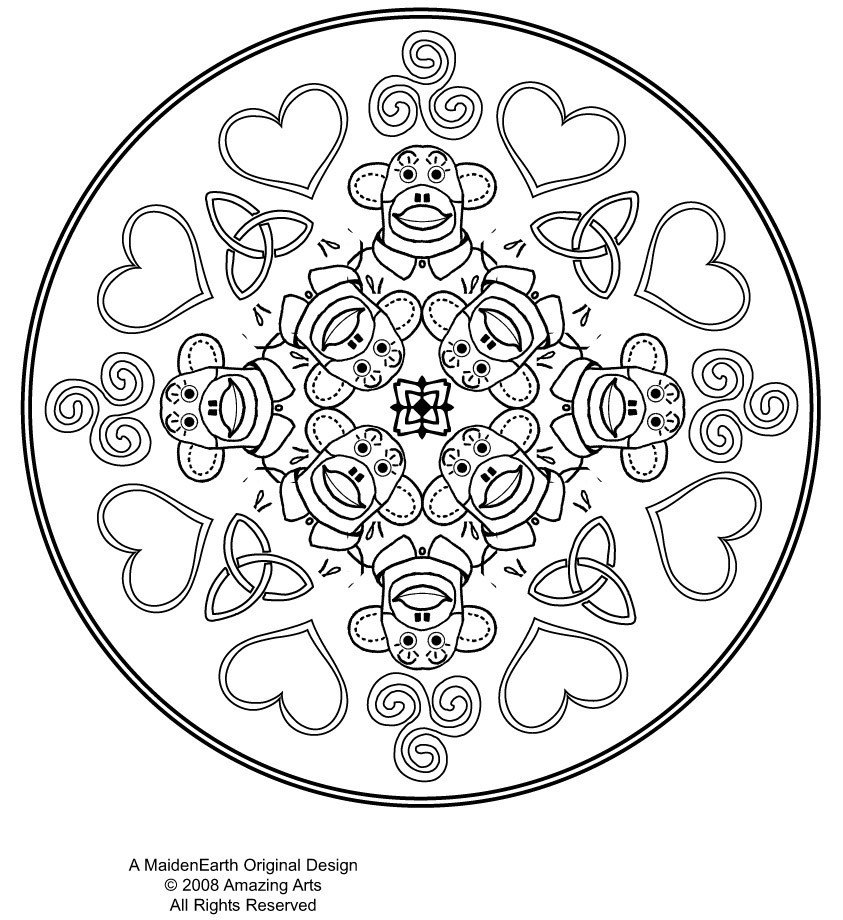 843x920 Sock Monkey Coloring Pages