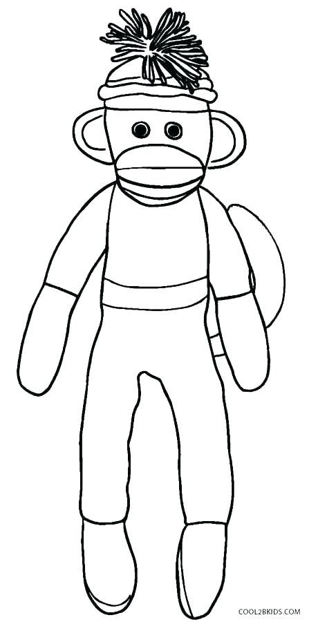 460x900 Coloring Pages Of A Monkey Sock Monkey Coloring Pages Monkey