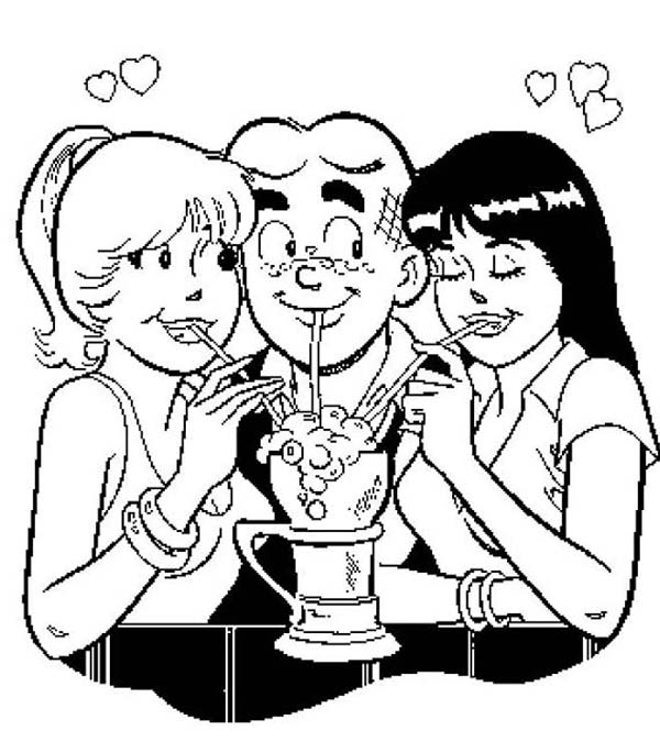 600x685 Archie Drink Soda With Veronica And Betty In Archie Comics