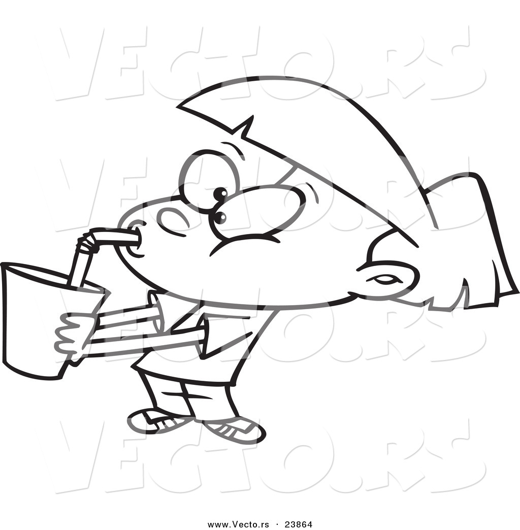 1024x1044 Vector Of A Cartoon Girl Gulping Soda