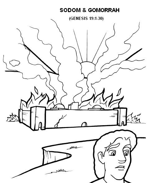 496x589 Sodom En Gomorra Sunday School, Coloring