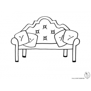 300x300 Coloring Page Of Antique Sofa For Coloring For Kids