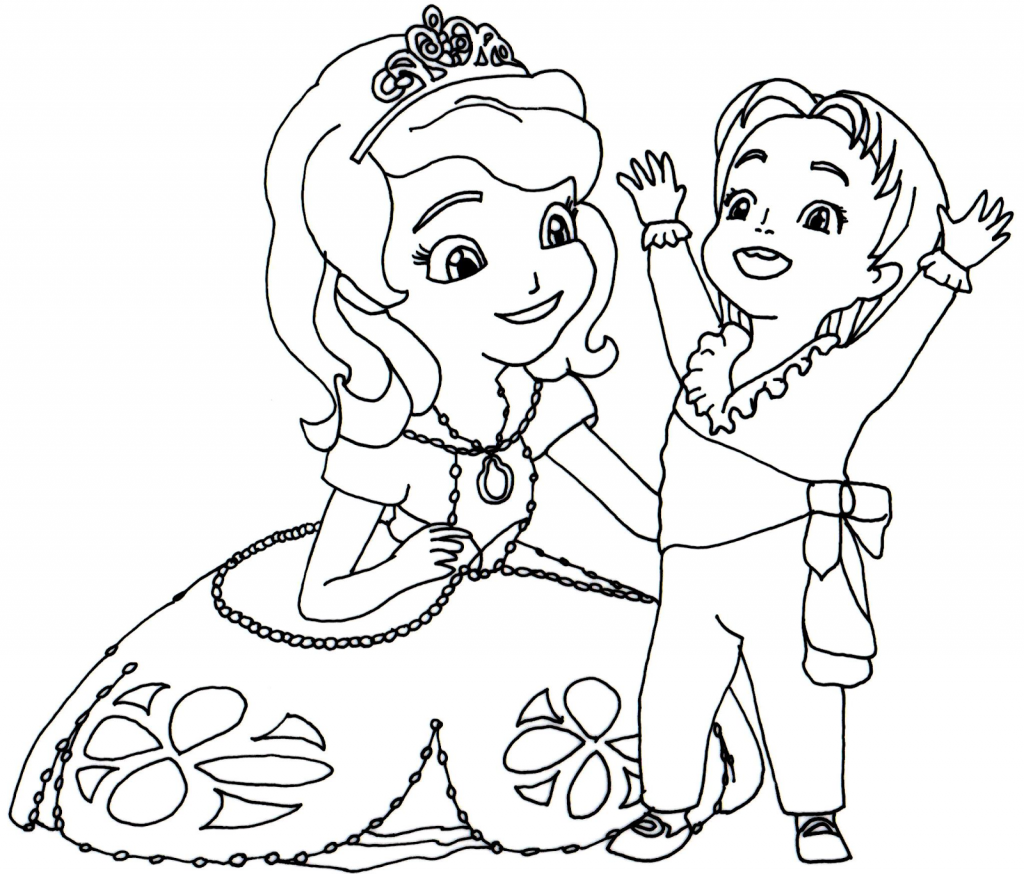 1024x874 Best Sofia The First Coloring Pages With James Free 2178 Printable