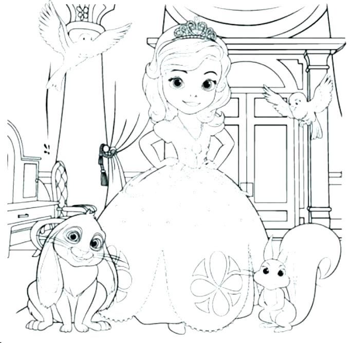 687x667 Princess Sofia Colouring Pages Free Get This The First Coloring