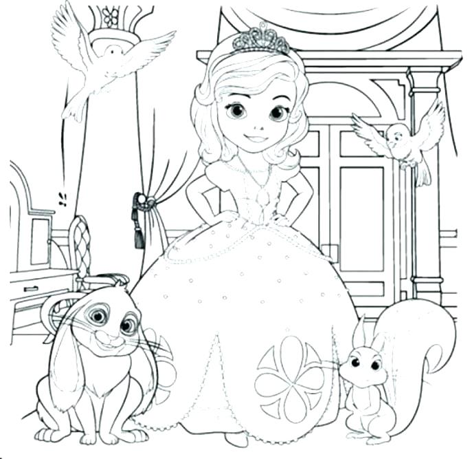 687x667 Sophia The First Coloring Pages Classy The First Coloring Pages