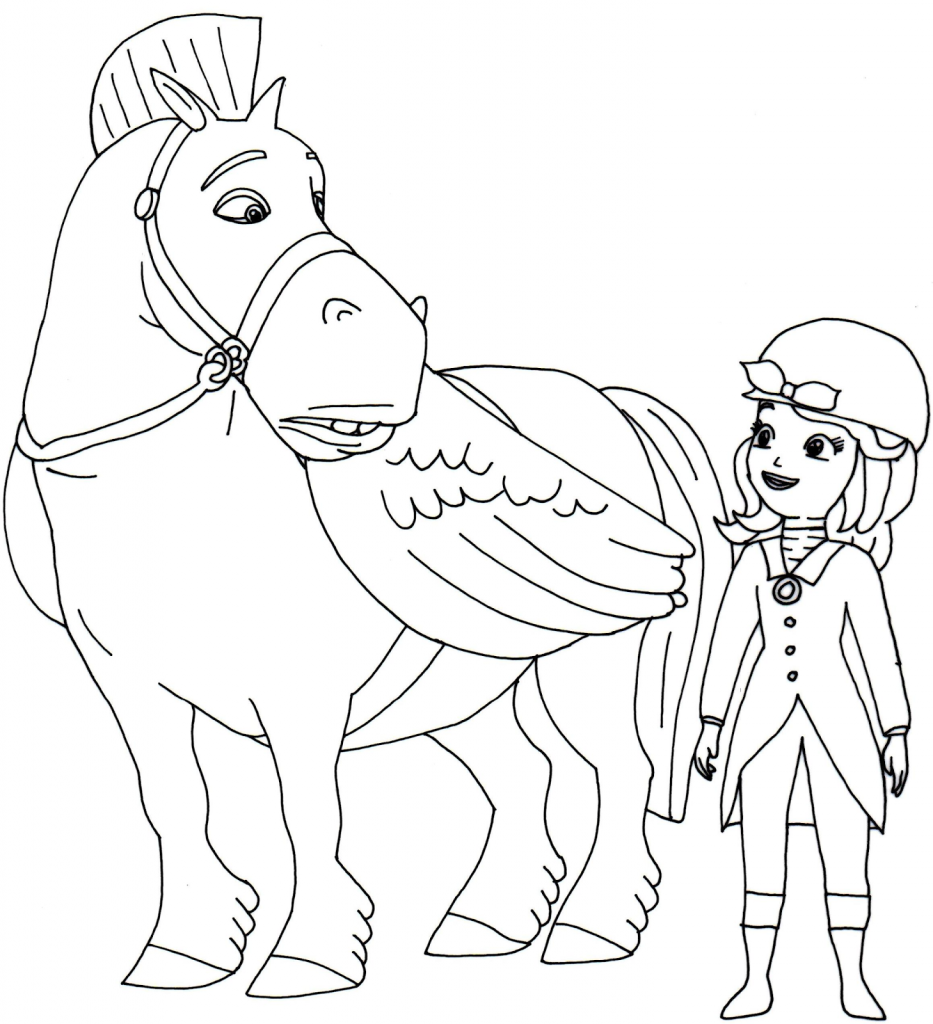 933x1024 Minimus Horse Animal Plus Princess Sofia Coloring Pages With Book