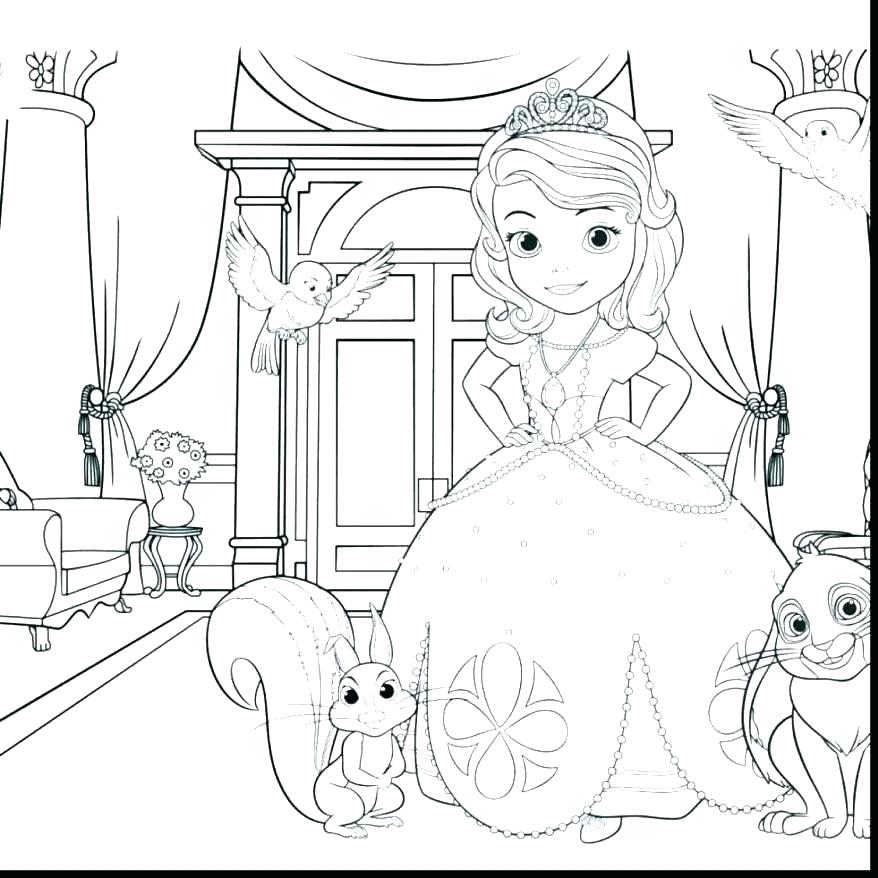 878x878 Sophia The First Coloring Pages