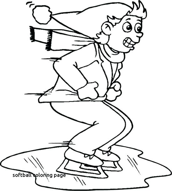550x608 Softball Coloring Pictures The Boy Ice Skating Coloring Page Ice