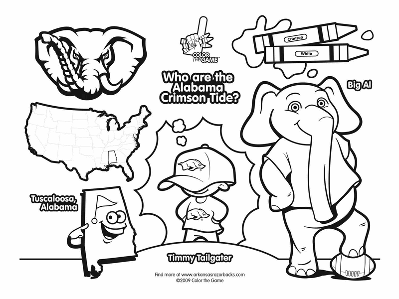 800x600 Clemson Tide Softball Coloring Page College Football Logo Coloring
