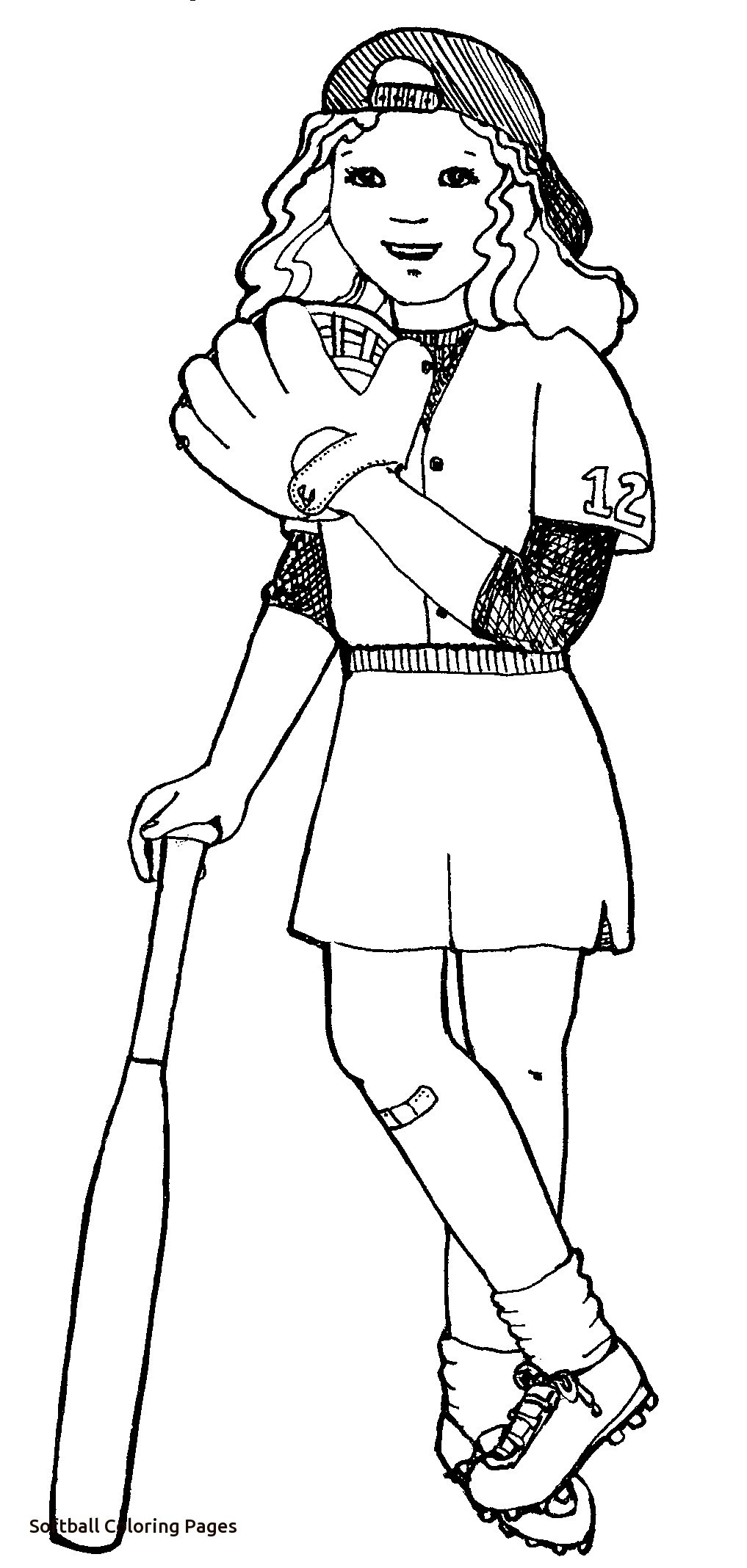 1017x2136 Easily Softball Coloring Page Free Printable Book Picture 12 Pages