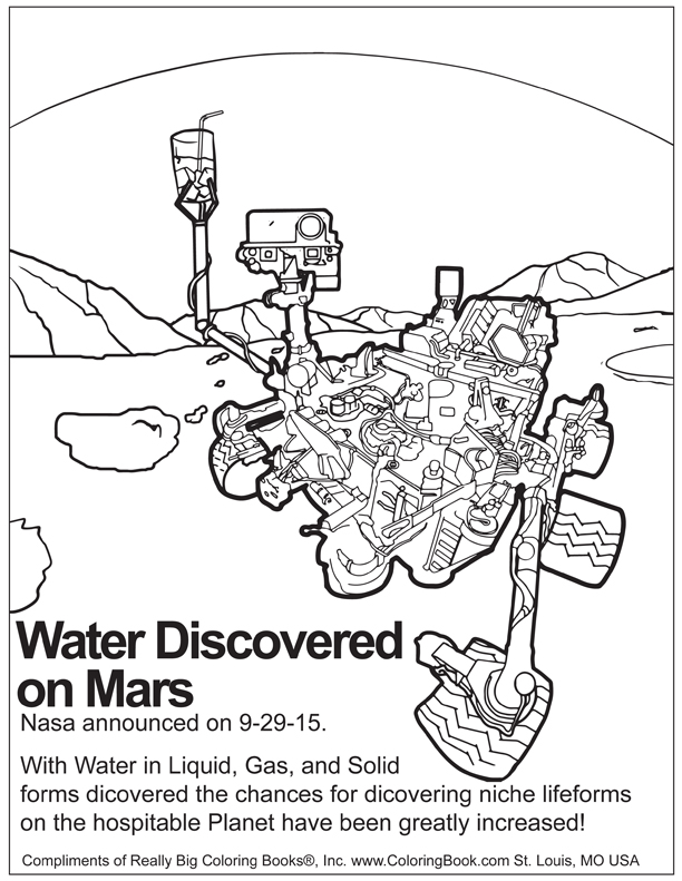 612x791 Coloring Books Water Discovered On Mars Free Online Coloring Page