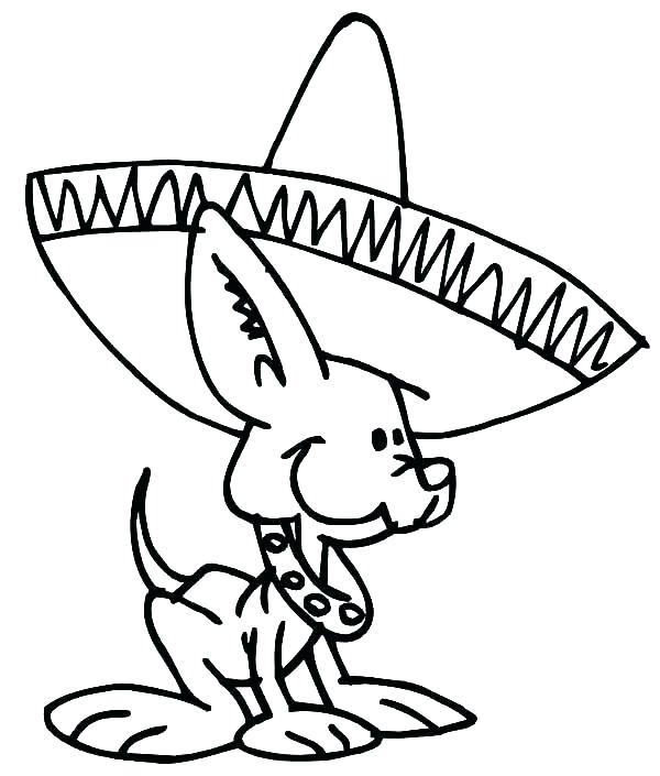 600x705 Sombrero Coloring Page