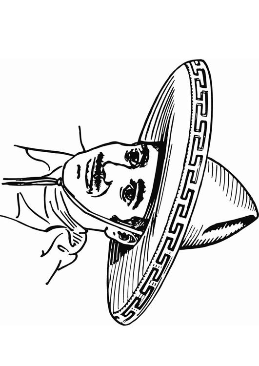 531x750 Coloring Page Sombrero