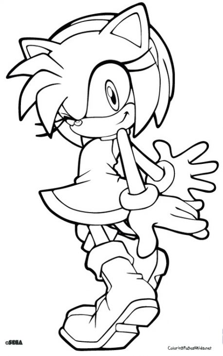458x730 Sonic Amy Coloring Pages