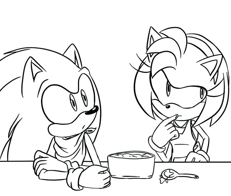 736x625 Sonic And Amy Coloring Pages Sonic Cooking With Sonic Amy Rose