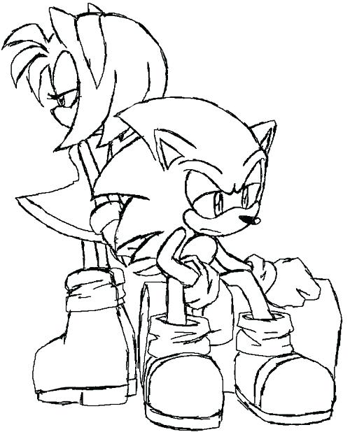 500x618 Sonic Amy Coloring Pages Sonic And By On Sonic Hedgehog Coloring