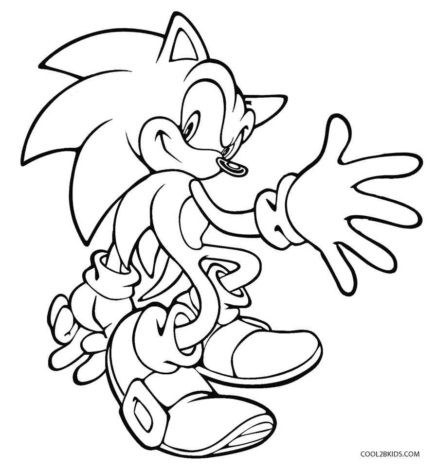 896x965 Printable Sonic Coloring Pages For Kids Cool2bkids
