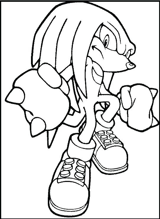 542x745 Knuckles The Echidna Coloring Pages 23 Knuckles Coloring Pages