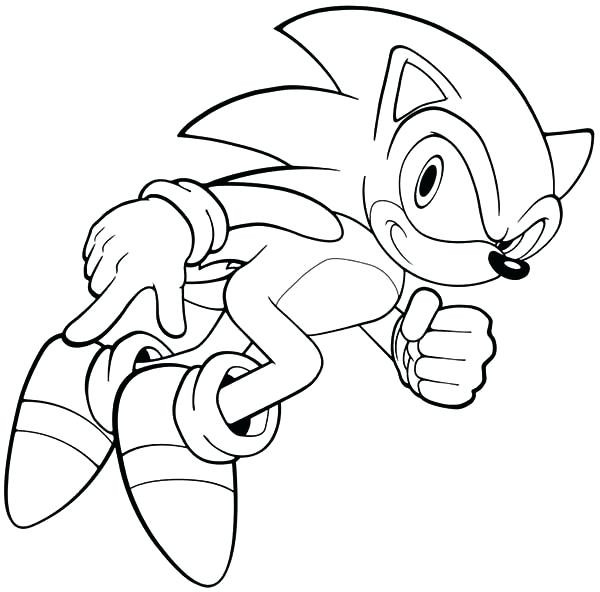 600x592 Sonic Running Coloring Pages Free X