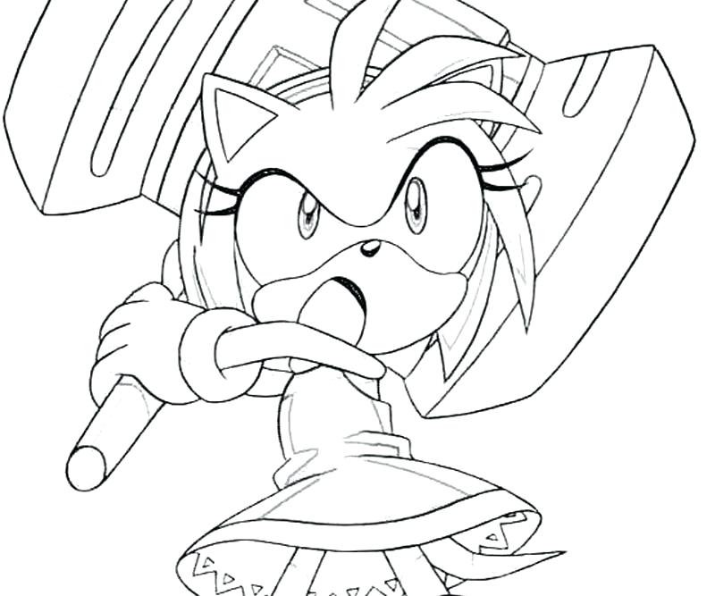 800x667 Sonic Coloring Page Sonic Generations Rose Giant Hammer Surfing