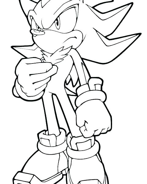 480x600 Sonic Color Pages Shadow The Hedgehog Coloring Pages To Print