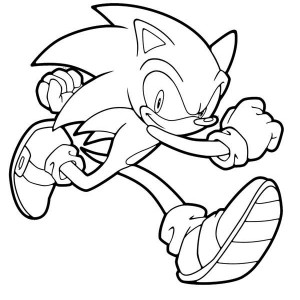 300x300 Sonic The Hedgehog, Sonic The Hedgehog Running Coloring Page