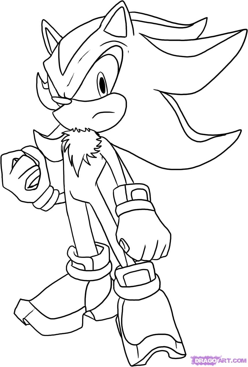 858x1268 Shadow The Hedgehog Coloring Pages