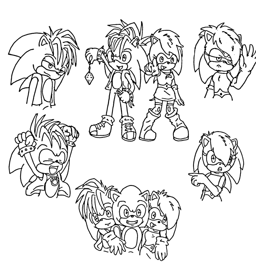 900x938 Sonic Underground Printable Coloring Pages Cooloringcom Soni