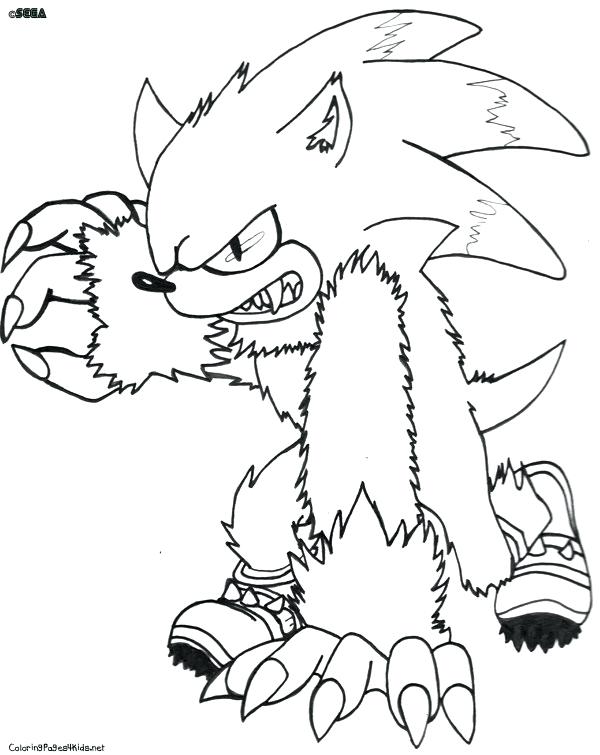 600x755 Sonic The Werehog Coloring Pages Improved Sonic The Coloring Pages