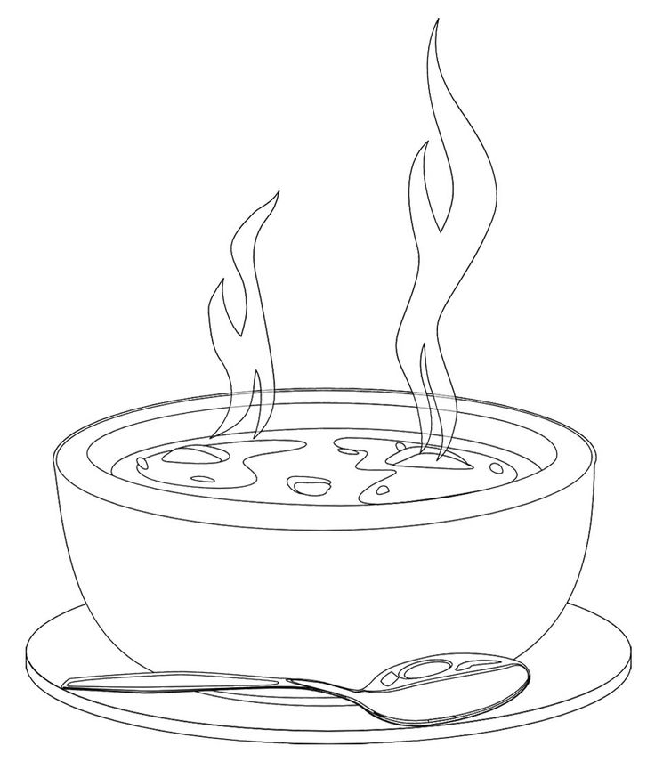 736x865 Soup Bowl Coloring Page Bowl Of Soup Drawing Google Search