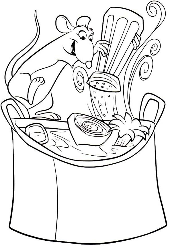 600x874 Chef Ratatouille Making Delicious Soup Coloring Pages Batch Coloring